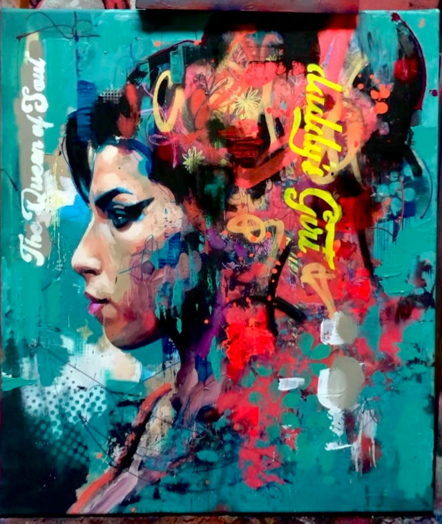 Amy Winehouse (Reworks No.1) Limited Edition,hand-embellished print