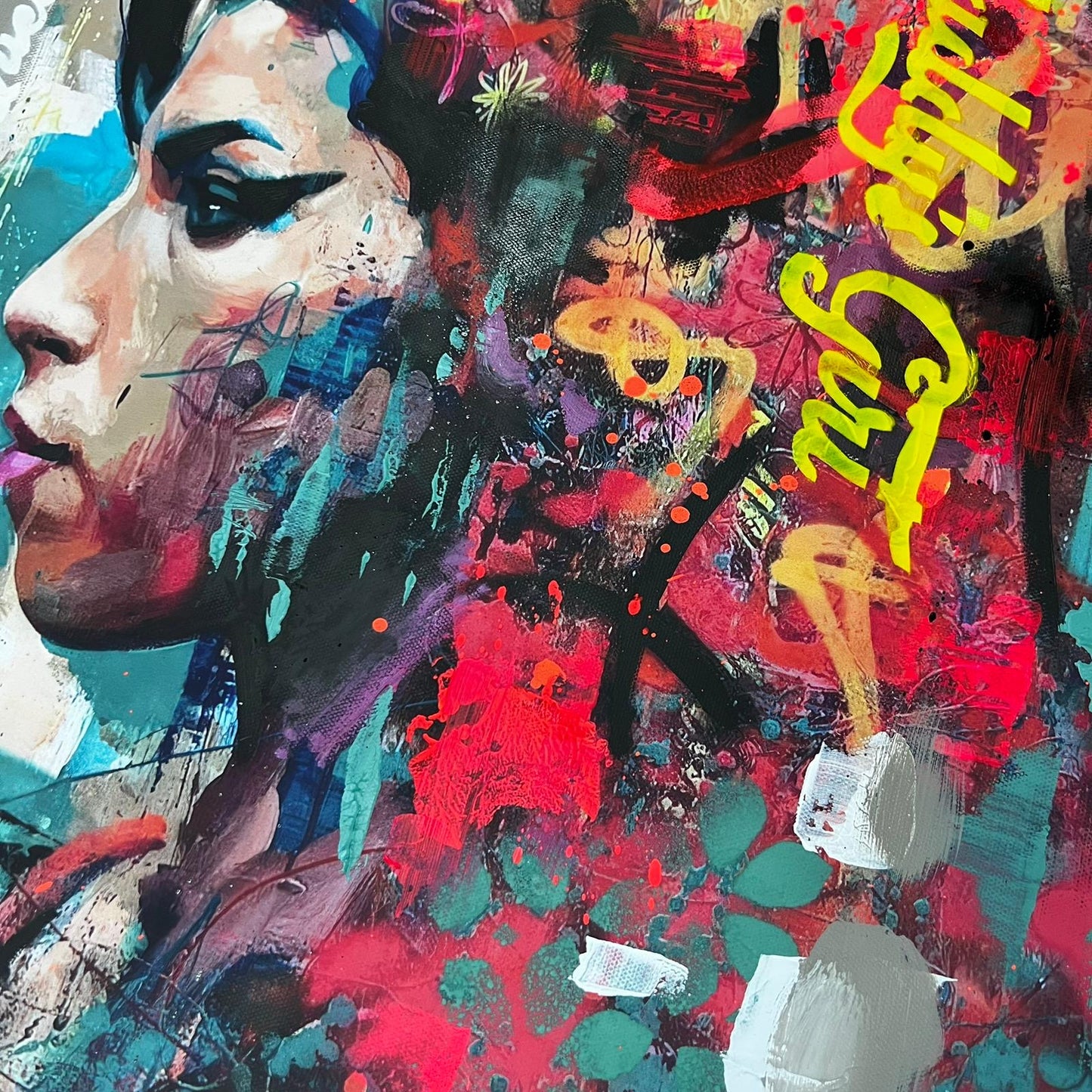 Amy Winehouse (Reworks No.1) Limited Edition,hand-embellished print